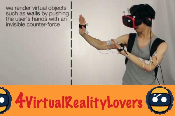Electrostimulation to make virtual reality more real