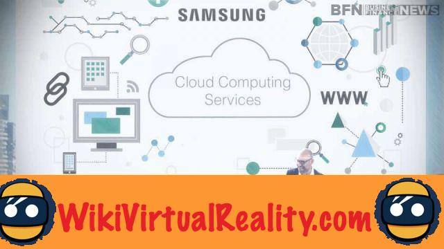 Samsung buys Joyent - virtual reality on cloud computing background